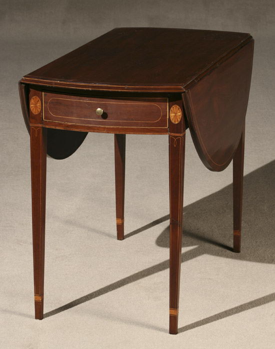 Appraisal: Federal Satinwood Inlaid Mahogany Pembroke Table Baltimore Circa Top reset