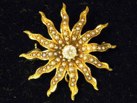 Appraisal: JEWELRY karat yellow gold starburst pin pendant combination set with