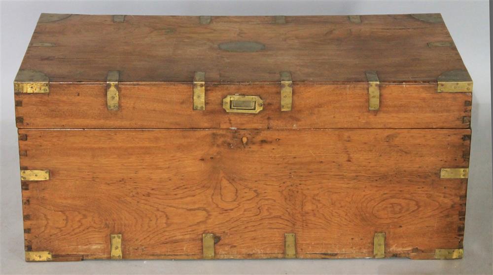 Appraisal: ANGLO ENGLISH MAHOGANY BRASS MOUNTED BLANKET CHEST having a rectangular