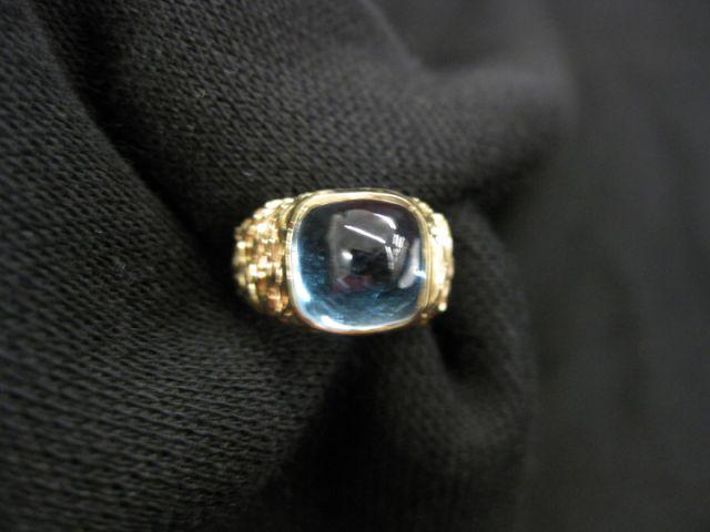 Appraisal: Aquamarine Ring square cabachon gem weighing carats in k yellow