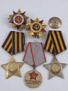 Appraisal: Five Soviet orders some varnished including the Order of the