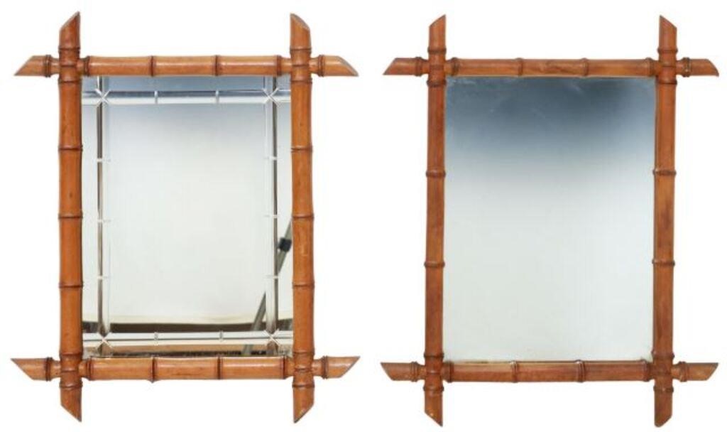 Appraisal: lot of Continental faux bamboo wall mirrors early th c