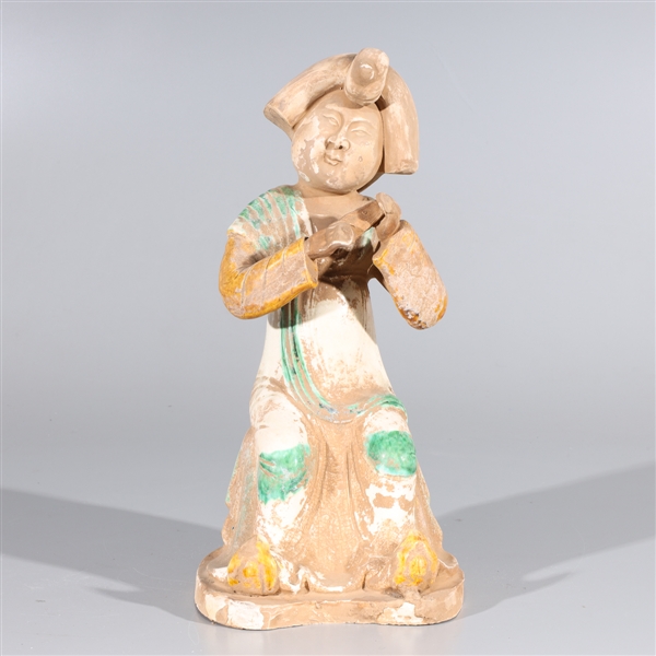 Appraisal: Chinese sancai glazed early style ceramic figure of a beauty