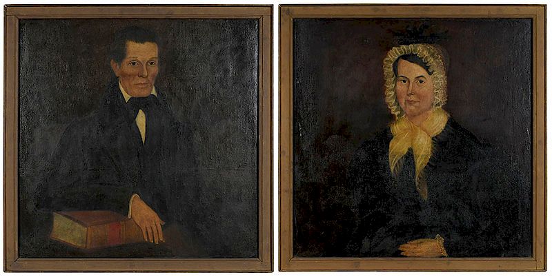 Appraisal: Attributed to Samuel Taylor Virginia circa - Pair of Portraits