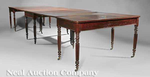 Appraisal: A Monumental American Classical Mahogany Banquet Table c Baltimore or