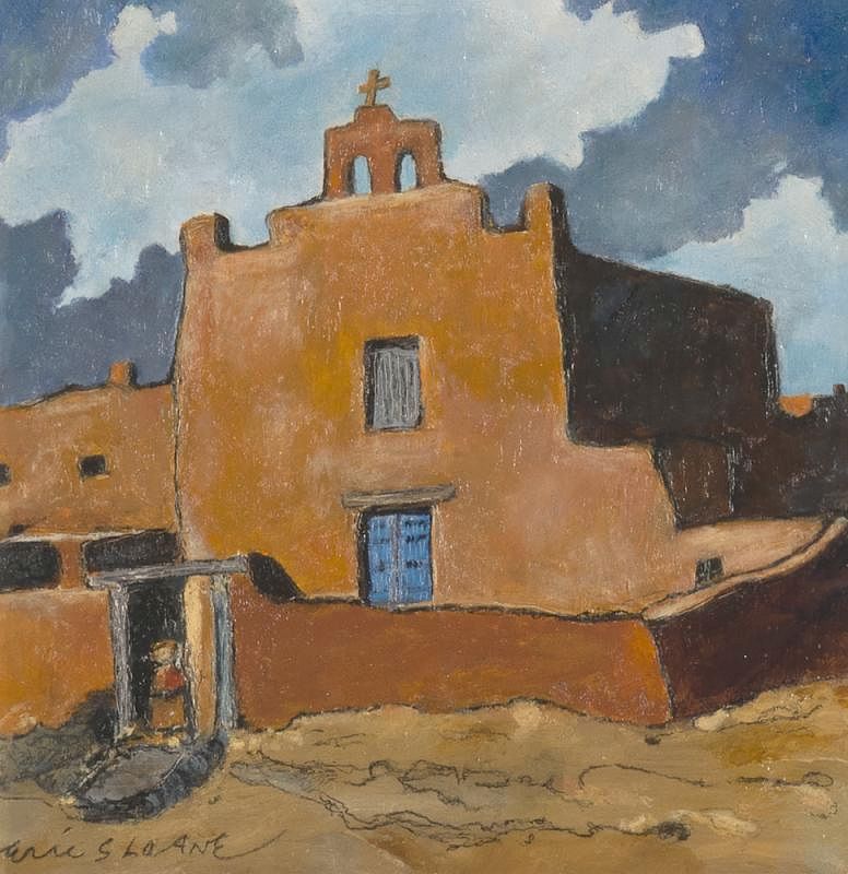 Appraisal: Pueblo Church by Eric Sloane Eric Sloane - Pueblo Church