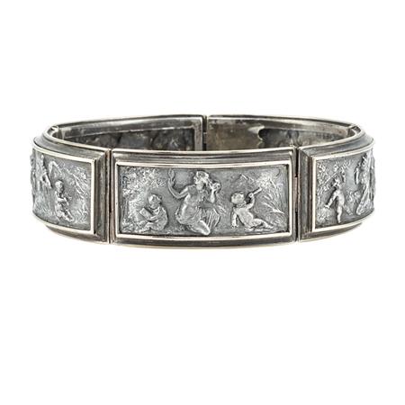 Appraisal: Antique Silver and Gold Repousse Bracelet Estimate -