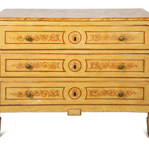 Appraisal: An Italian Painted Faux Marble Top Commode th Century with