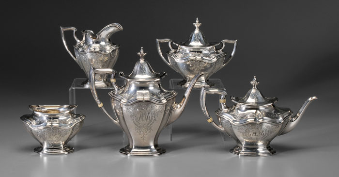 Appraisal: Five-Piece Sterling Tea Service American th century marks for Reed