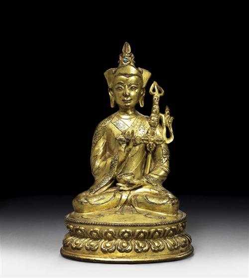 Appraisal: PADMASAMBHAVA Tibet th century H cm Gilt copper bronze The