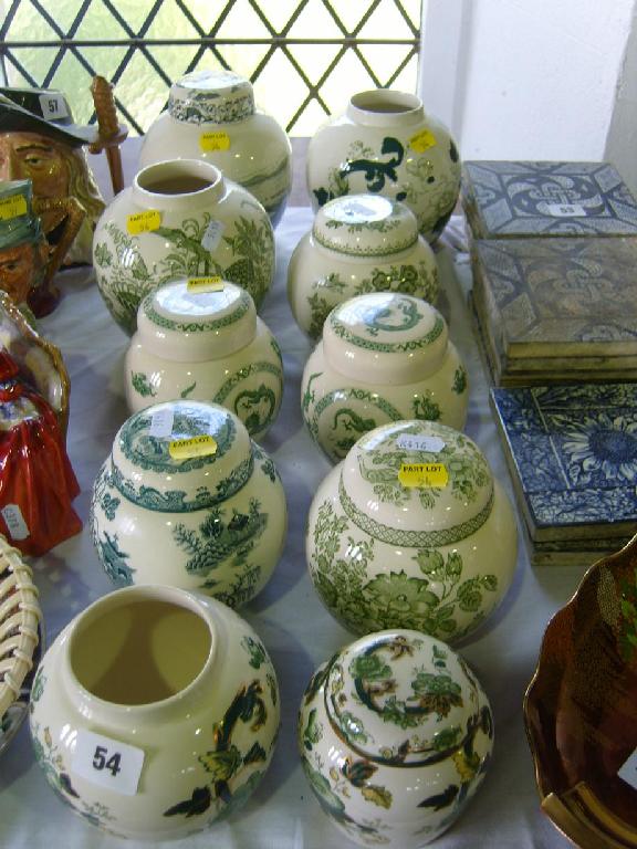 Appraisal: A collection of Masons Ironstone ginger jars including jar and