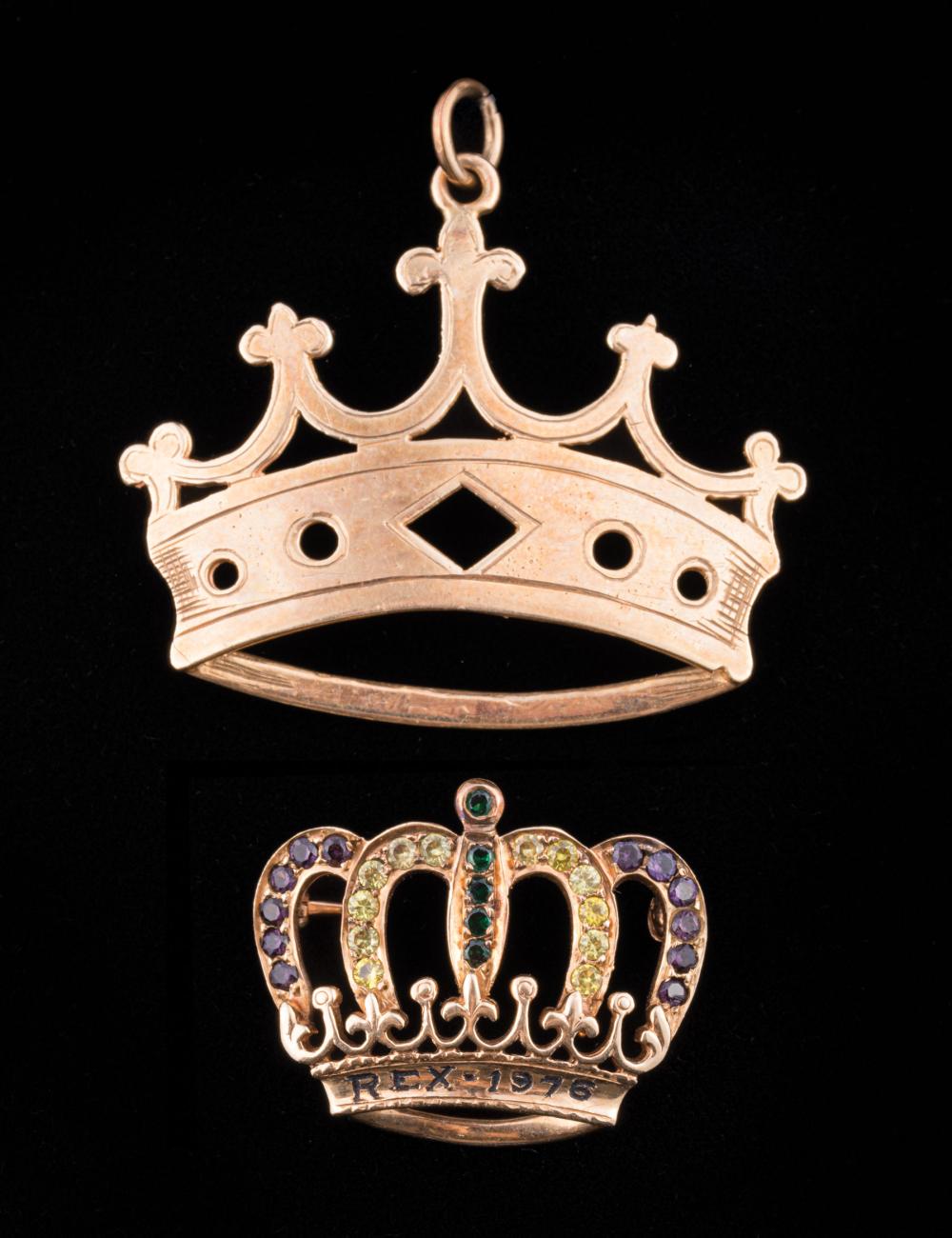 Appraisal: kt Yellow Gold Crown Pendant signed ADLERS together with gold