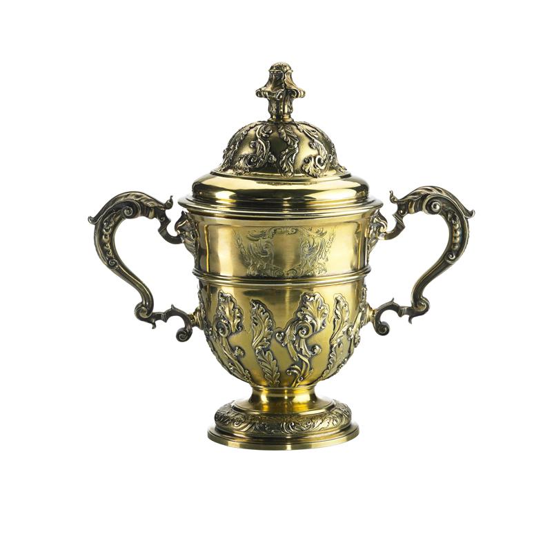 Appraisal: GEORGE II LARGE GILT SILVER CUP COVER JOHN PERO Bell