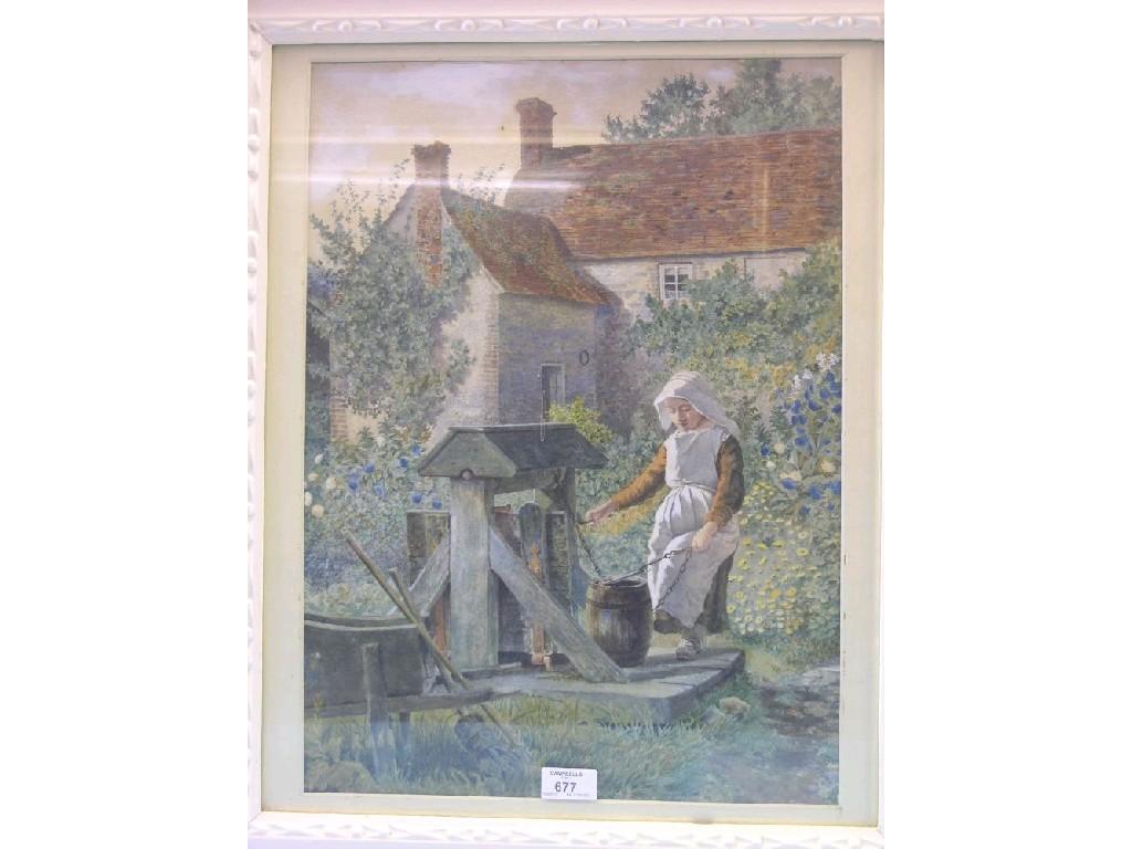 Appraisal: F Couldery - Victorian watercolour entitled Washing Day Tomorrow labelled