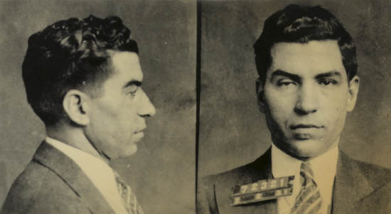 Appraisal: COSA NOSTRA Mug shot of Charles Lucky Luciano who is