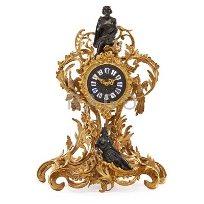 Appraisal: LOUIS XV STYLE GILT BRONZE MANTEL CLOCK Condition Report