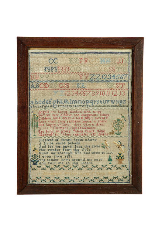 Appraisal: SAMPLER Elizabeth Wilson American or English silk on linen Double