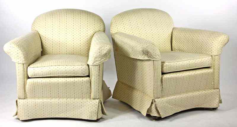 Appraisal: Pair of Upholstered Club Chairslabel of ''Trends 'n Traditions Wilson