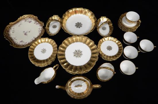 Appraisal: Limoges china thirty-six pieces raised and gilt decoration on ivory