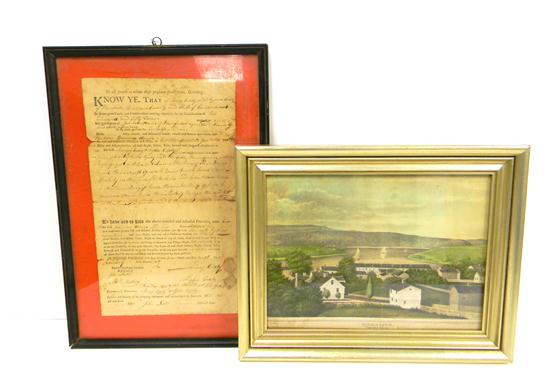 Appraisal: Early th C land deed recognizing transfer of property in