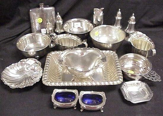 Appraisal: Silver hollowware including porringer shell dish two Revere style bowls