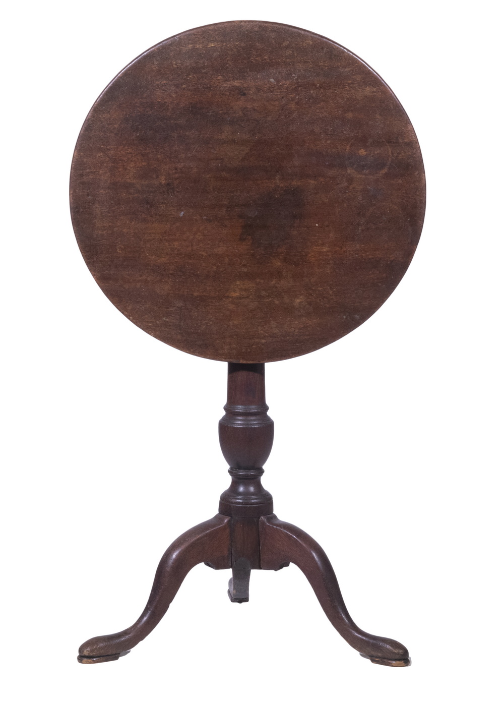 Appraisal: QUEEN ANNE TILT-TOP TABLE th c Round Mahogany Candlestand or