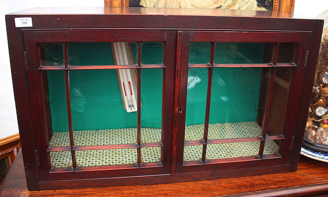 Appraisal: A SMALL GEORGIAN MAHOGANY TABLE TOP GLAZED CABINET cm wide