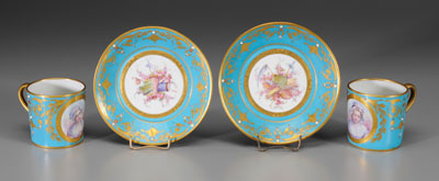 Appraisal: Two Sevres cups and saucers cup slightly tapered with portrait