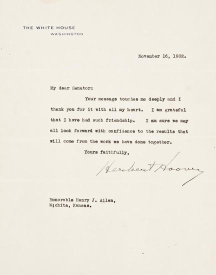 Appraisal: PRESIDENTS Group of letters signed by U S Presidents TAFT