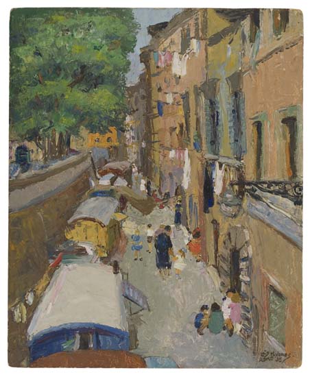 Appraisal: L IS MAILOU JONES - Untitled Rome Street Scene Oil