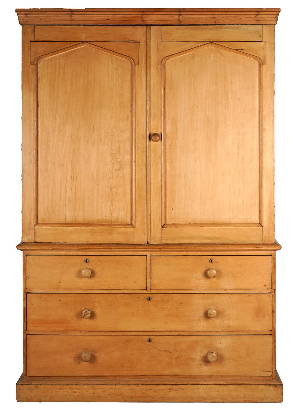 Appraisal: PINE CABINET th century constructed in two parts the upper