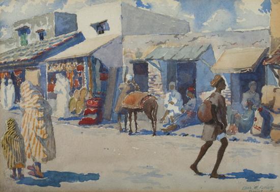 Appraisal: CHARLES WELLINGTON FURLONG American - STREET SCENE IN TANGIER signed