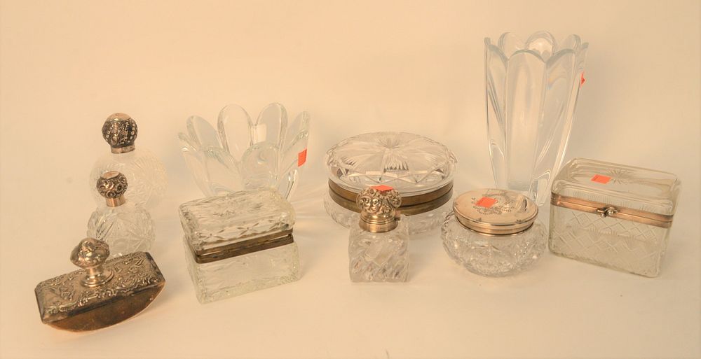 Appraisal: Ten Piece Crystal Lot to include boxes orrefors vases inkwell