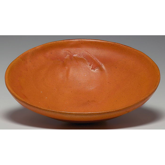 Appraisal: Hull House bowl low form with an orange matt marked