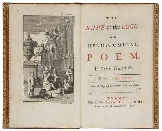 Appraisal: Pope Alexander The Rape of the Lock first edition of