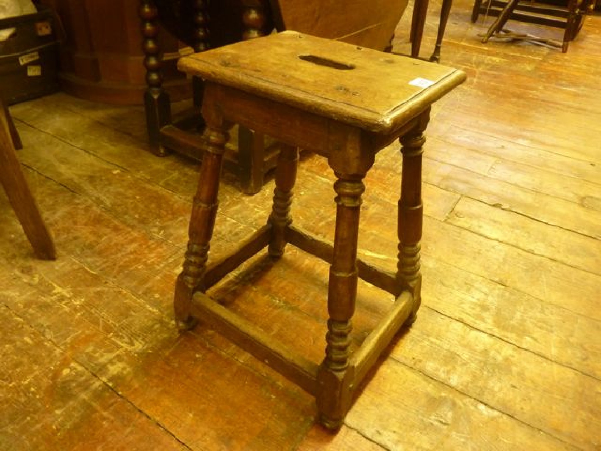 Appraisal: An th century oak joint stool with moulded outline and