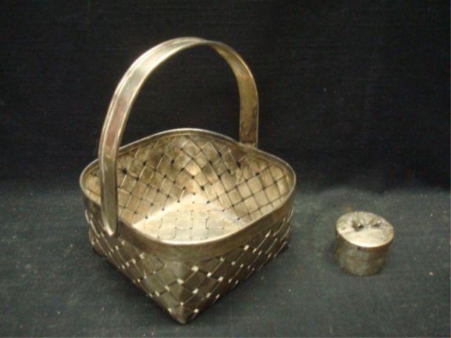 Appraisal: Sterling Pieces of Cartier a basket the other a small