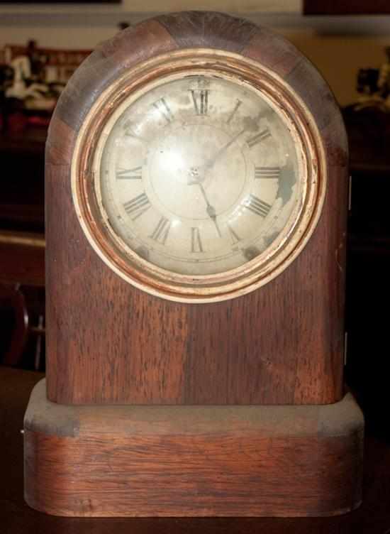 Appraisal: Late Victorian veneered kitchen clock Estimate - All property is