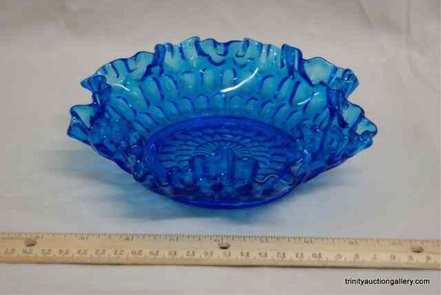 Appraisal: Fenton Glass Colonial Blue Thumprint '' BowlThis is for a