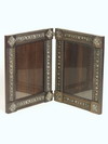 Appraisal: FOLDING FRAME - Circa - two panel folding rosewood folding