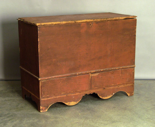 Appraisal: New England stained pine blanket chest ca h w