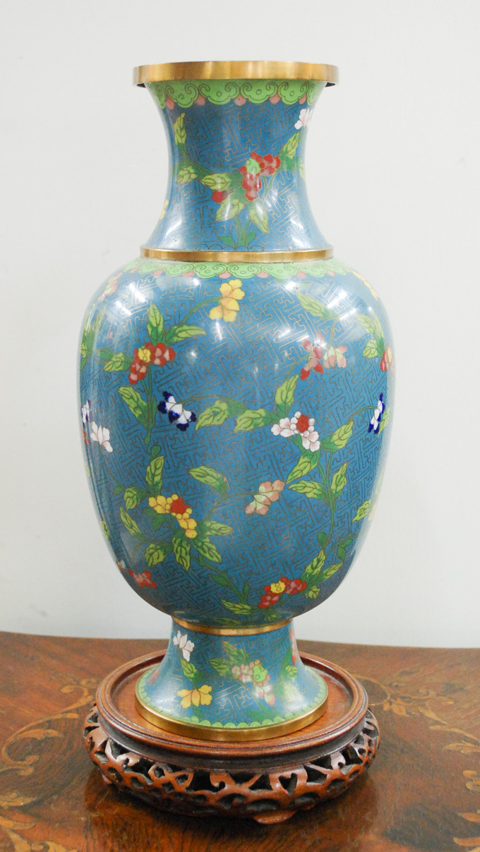 Appraisal: CHINESE CLOISONNE VASE having copper cloisons and an allover floral