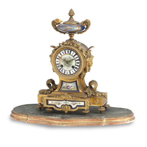 Appraisal: A th century Sevres style gilt-metal mantel clock The inch