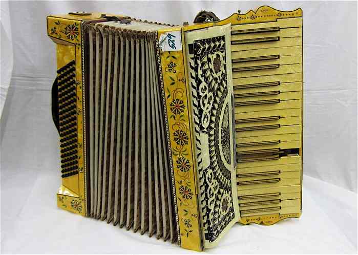 Appraisal: AN EARLY MODEL ACCORDION WITH CASE Italian late th early