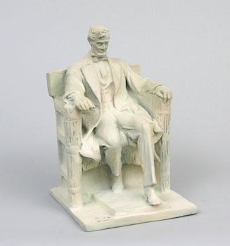 Appraisal: Bronze with Matte Polychrome after Daniel Chester French's Seated Lincoln