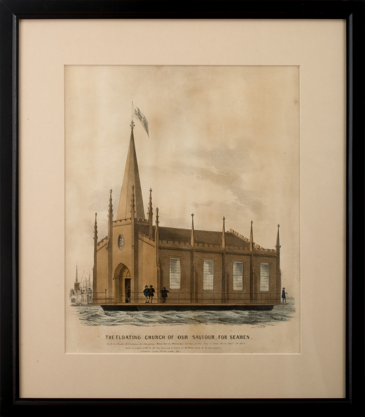 Appraisal: TWO PRINTS OF SAILOR'S CHURCHES quot THE FLOATING CHURCH OF