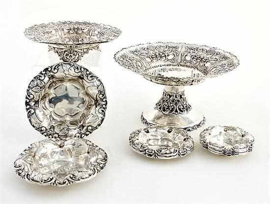 Appraisal: Whiting sterling compote footed dish and bowls New York circa