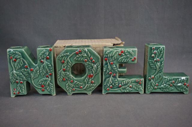 Appraisal: 's Lipper Mann Noel Candle Holders with Box Estate attic