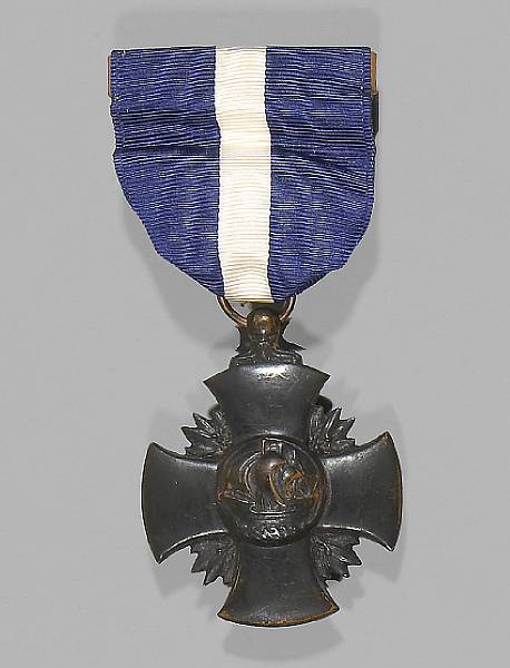 Appraisal: A World War Black Widow type Navy Cross Assembled from