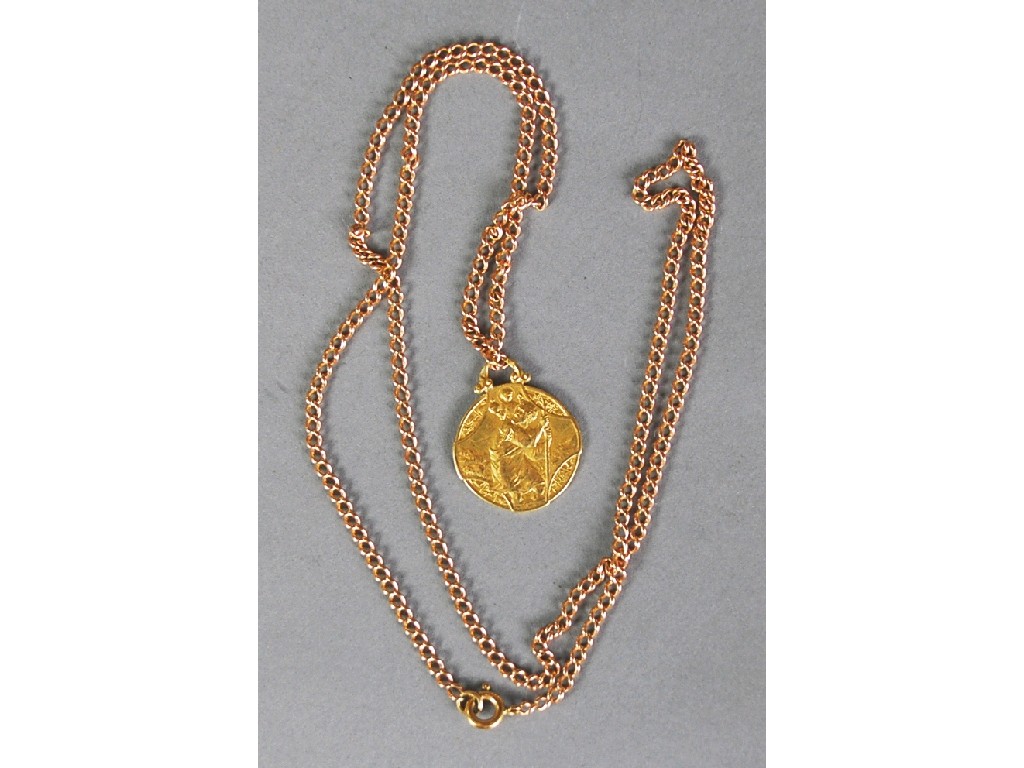 Appraisal: P BRANDT - FRENCH GOLD ST CHRISTOPHER PENDANT the front